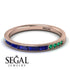 Emerald Cut Sapphire Milgrain Eternity Ring - Teagan No. 29
