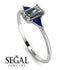Emerald Cut Diamond With Triangles Ring - Remi No. 63 image 2