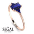 Emerald Cut Sapphire With Triangles Ring - Remi No. 74 image 2