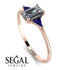 Emerald Cut Diamond With Triangles Ring - Remi No. 62 image 2