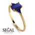 Emerald Cut Sapphire With Triangles Ring - Remi No. 73 image 2