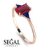 Emerald Cut Ruby With Triangles Ring - Remi No. 71 image 2
