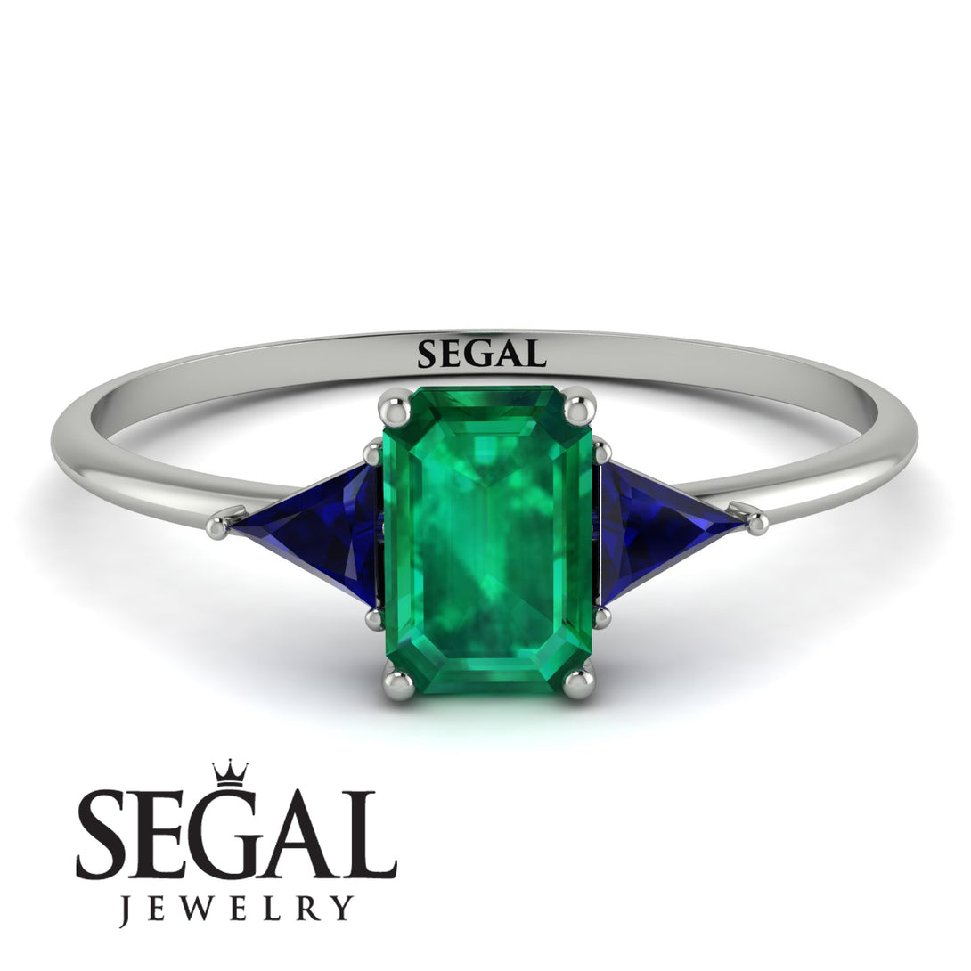 Emerald Cut Emerald With Triangles Ring - Remi No. 66