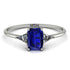 Emerald Cut Sapphire With Triangles Ring - Remi No. 15 image 1