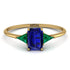 Emerald Cut Sapphire With Triangles Ring - Remi No. 28