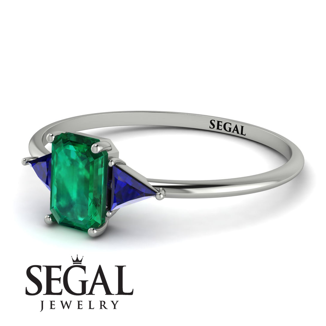 Emerald Cut Emerald With Triangles Ring - Remi No. 66