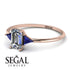 Emerald Cut Diamond With Triangles Ring - Remi No. 62