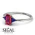 Emerald Cut Ruby With Triangles Ring - Remi No. 72 image 3