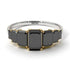 Two Tones Emerald Cut Black Diamond Geometrical Ring - Briella No. 80