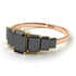 Two Tones Emerald Cut Black Diamond Geometrical Ring - Briella No. 79
