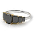 Two Tones Emerald Cut Black Diamond Geometrical Ring - Briella No. 80