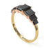 Two Tones Emerald Cut Black Diamond Geometrical Ring - Briella No. 79