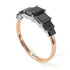 Two Tones Emerald Cut Black Diamond Geometrical Ring - Briella No. 81