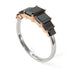 Two Tones Emerald Cut Black Diamond Geometrical Ring - Briella No. 81