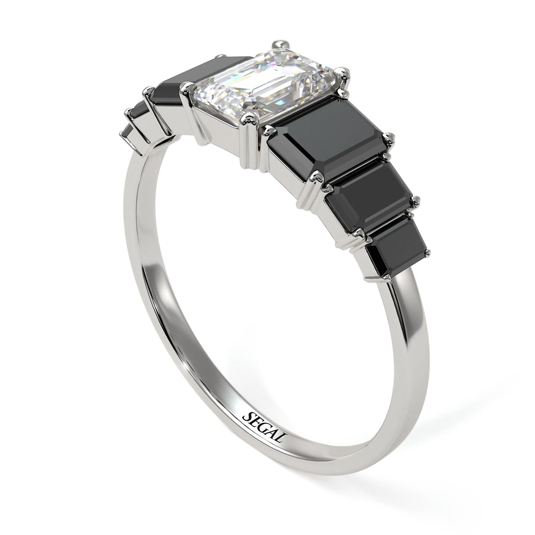 Emerald Cut Diamond Geometrical Ring - Briella No. 33