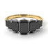 Two Tones Emerald Cut Black Diamond Ring With Hidden Diamonds - Brynlee No. 80