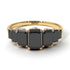 Two Tones Emerald Cut Black Diamond Ring With Hidden Diamonds - Brynlee No. 79
