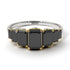 Two Tones Emerald Cut Black Diamond Ring With Hidden Diamonds - Brynlee No. 80