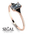 Emerald Cut Diamond With Triangles Ring - Remi No. 32 image 11