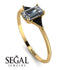 Emerald Cut Diamond With Triangles Ring - Remi No. 31 image 11