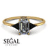 Emerald Cut Diamond With Triangles Ring - Remi No. 31
