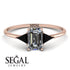 Emerald Cut Diamond With Triangles Ring - Remi No. 32 image 13
