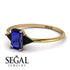 Emerald Cut Sapphire With Triangles Ring - Remi No. 43 image 3