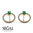 Emerald Cut Circle Emerald Earrings - Oaklyn No. 4 image 10