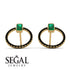 Emerald Cut Circle Emerald Earrings - Oaklyn No. 34 image 10