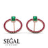 Emerald Cut Circle Emerald Earrings - Oaklyn No. 50 image 10