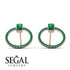 Emerald Cut Circle Emerald Earrings - Oaklyn No. 20 image 10