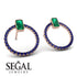 Emerald Cut Circle Emerald Earrings - Oaklyn No. 65