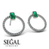 Emerald Cut Circle Emerald Earrings - Oaklyn No. 6 image 2