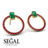 Emerald Cut Circle Emerald Earrings - Oaklyn No. 49
