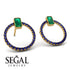Emerald Cut Circle Emerald Earrings - Oaklyn No. 64 image 2