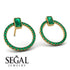 Emerald Cut Circle Emerald Earrings - Oaklyn No. 19