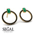 Emerald Cut Circle Emerald Earrings - Oaklyn No. 34 image 2