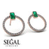Emerald Cut Circle Emerald Earrings - Oaklyn No. 5