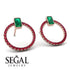 Emerald Cut Circle Emerald Earrings - Oaklyn No. 50 image 2