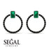 Emerald Cut Circle Emerald Earrings - Oaklyn No. 36