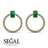 Emerald Cut Circle Emerald Earrings - Oaklyn No. 4 image 3