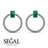 Emerald Cut Circle Emerald Earrings - Oaklyn No. 6