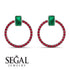 Emerald Cut Circle Emerald Earrings - Oaklyn No. 51 image 3