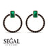 Emerald Cut Circle Emerald Earrings - Oaklyn No. 35
