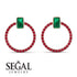 Emerald Cut Circle Emerald Earrings - Oaklyn No. 50