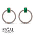 Emerald Cut Circle Emerald Earrings - Oaklyn No. 5 image 3