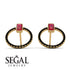 Emerald Cut Circle Ruby Earrings - Oaklyn No. 40 image 10