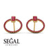 Emerald Cut Circle Ruby Earrings - Oaklyn No. 55 image 10