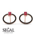 Emerald Cut Circle Ruby Earrings - Oaklyn No. 41 image 10