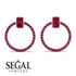 Emerald Cut Circle Ruby Earrings - Oaklyn No. 57